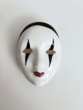 Vintage Pierrot Mask Brooch